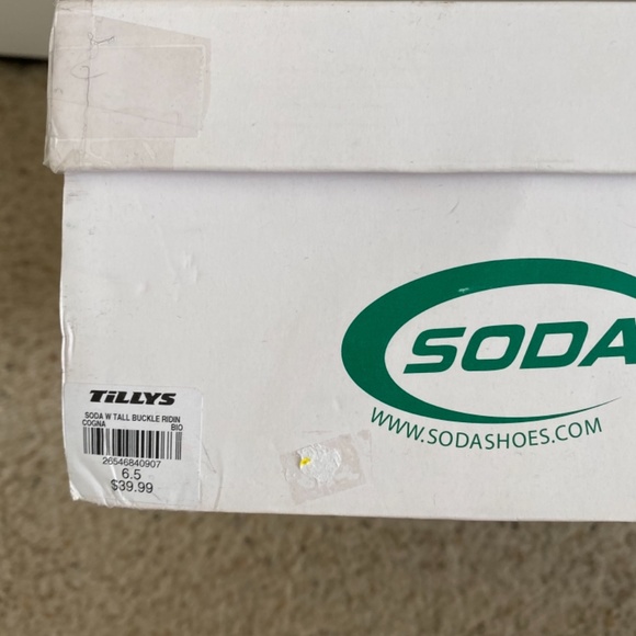 Soda Shoes Tall Buckle Cognac Riding Boots - Picture 4 of 6